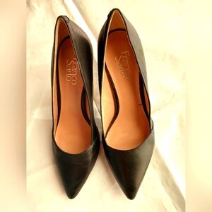 Franco Sarto Sleek Black Pointed-Toe Pumps